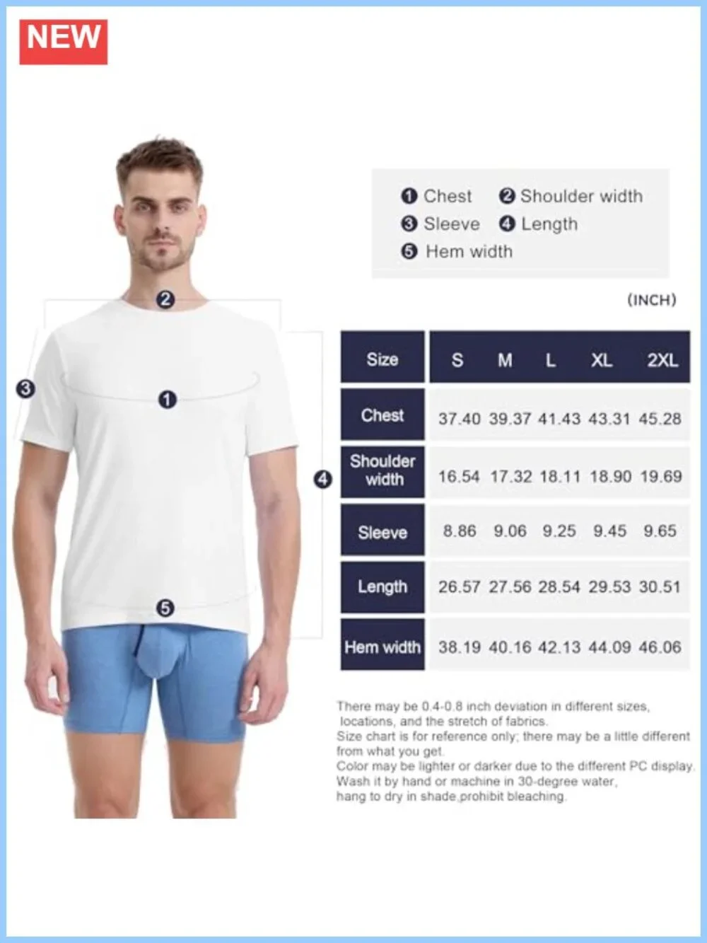 Men's Crewneck Undershirts 3 Pack Moisture-Wicking Slim Fit Tees